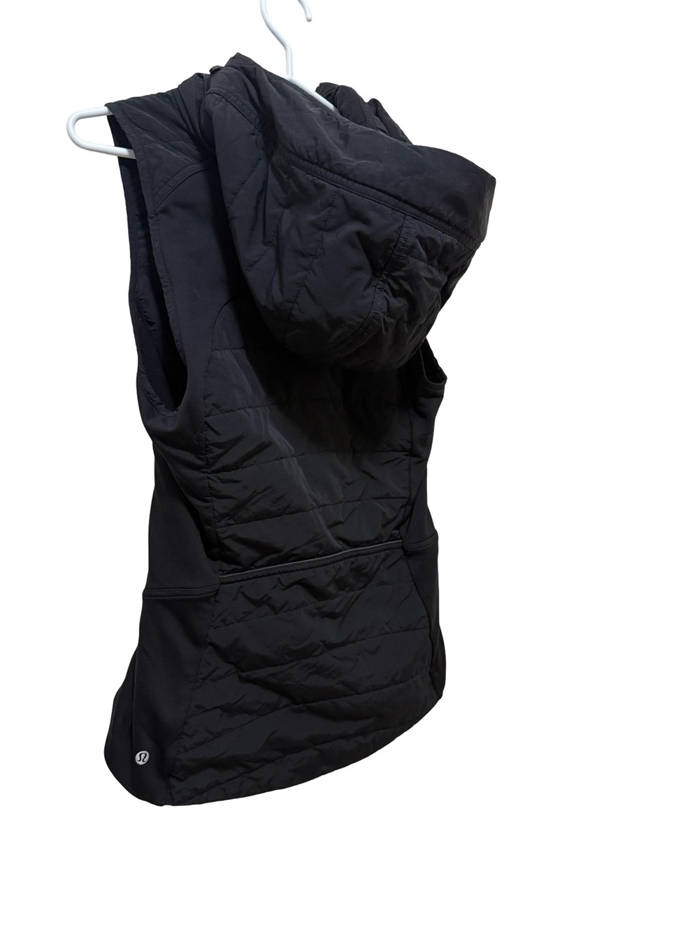 lululemon athletica Black Quilted Hooded Vest - Women's Sleeveless Layer